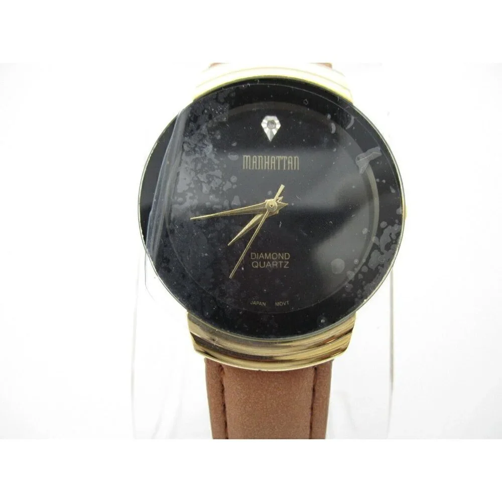 Women Manhattan Genuine Diamond Quartz WR Analog 32mm Causal Round Watch (F548)